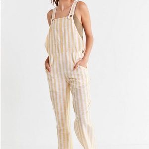 NWT UO Yellow Striped Overalls
